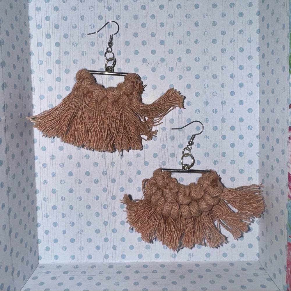 Elegant Pink Tassel Earrings